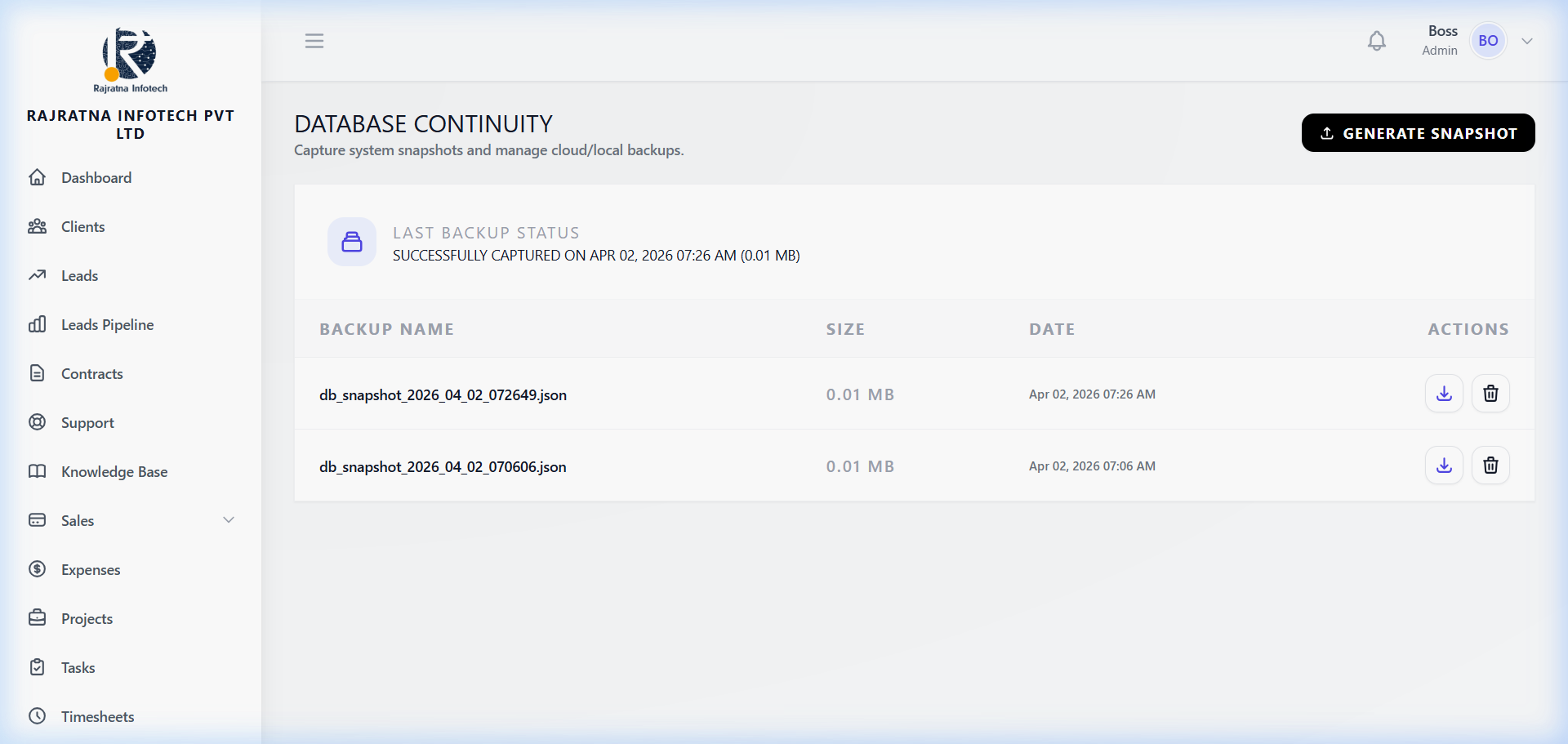 Database & Backups